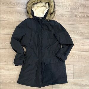 Abercrombie and Fitch Black Parka with Faux Fur Hood